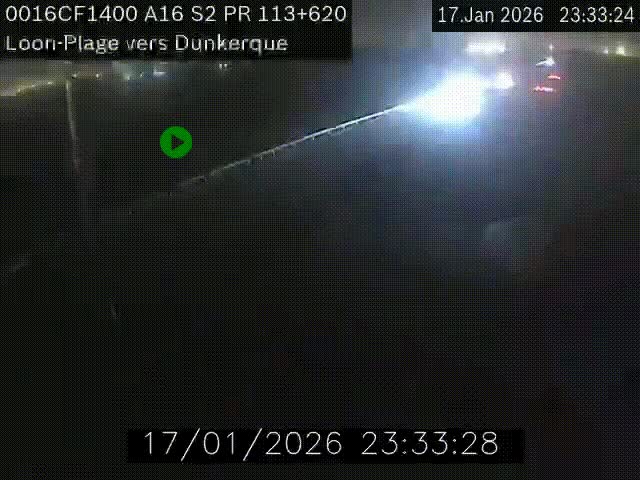 Webcam autoroute A16 à hauteur de Loon-Plage. Vue orientée vers Dunkerque et la Belgique.