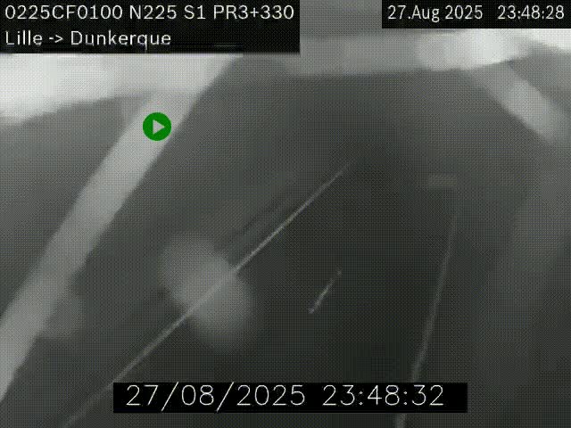 Webcam autoroute A25 (N225) à hauteur de Bergues (Bierne). Vue orientée vers Dunkerque.