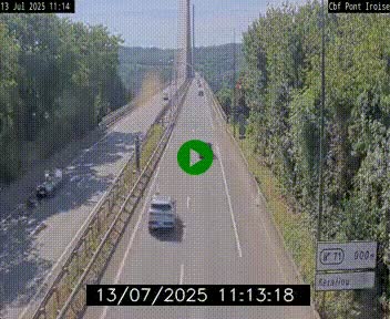 Webcam sur la N165 après le Pont de l'Iroise, à l'entrée de Brest