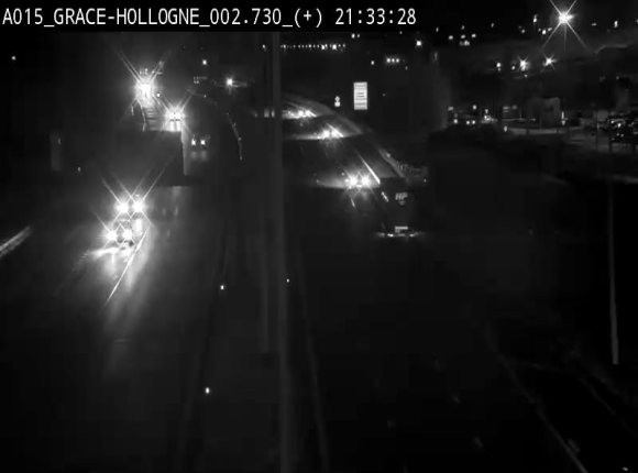 Webcam E42/A15 à Grâce-Hollogne, à proximité de la jonction avec l'A604. Vue orientée vers Namur