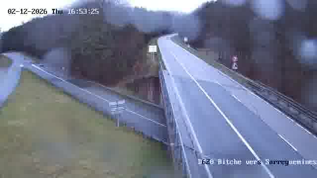 Webcam sur la D620, sur le contournement de Bitche. Vue orientée vers Sarreguemines