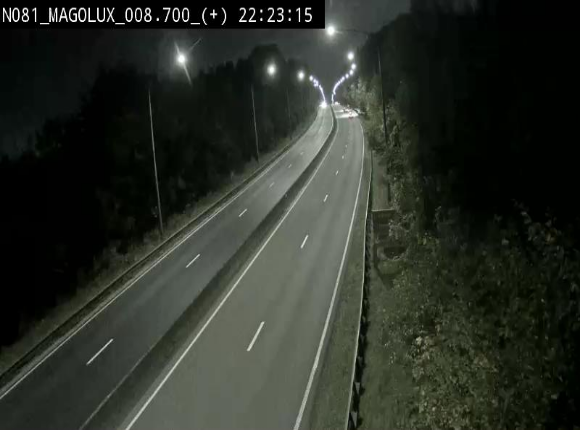 Webcam sur la N81 (E411) à hauteur de la jonction avec la N883. Vue orientée vers Longwy