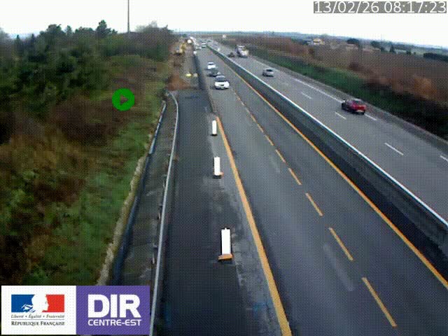 Webcam sur le contournement de Valence, sur la Nationale 7, à la jonction avec la N532, caméra orientée vers Grenoble