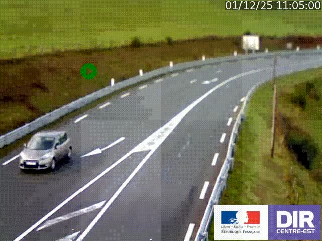 Webcam sur le col Pin Bouchain, vue orientée vers Roanne, en provenance de Lyon sur la nationale 7 (N7)