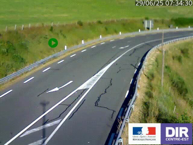 Webcam sur le col Pin Bouchain, vue orientée vers Roanne, en provenance de Lyon sur la nationale 7 (N7)