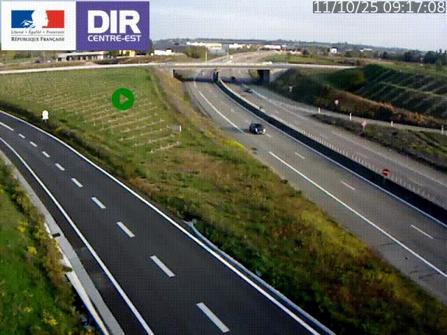 Webcam sur le contournement de Valence, sur la Nationale 7, caméra orientée vers Lyon