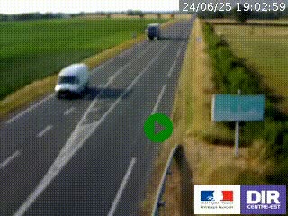 Webcam routière sur la RN7 à hauteur de Toulon-sur-Allier, entre Moulins et Vichy