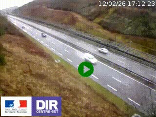 Webcam au niveau du col de Bois Clair à hauteur de Cluny sur la N79. Vue orientée vers Mâcon