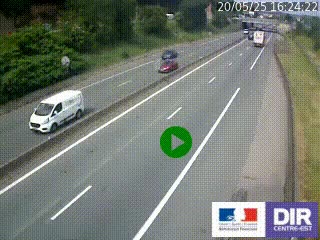 Caméra autoroutière sur l'A47 à hauteur de Givors, a proximité de Lyon. La webcam est orientée vers Lyon