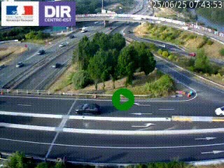 Webcam traffic à Grenoble-sud sur l'autoroute A480. Vue orientée vers l'entrée et la sortie de Grenoble