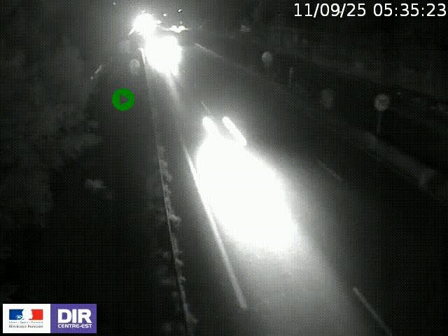 Webcam à Bron sur l'A43 à la jonction avec le boulevard périphérique de Lyon (D383). Vue orientée vers Lyon
