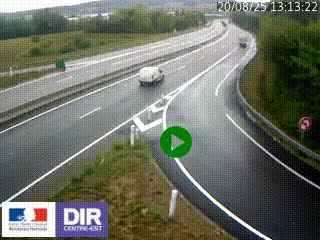Webcam routière sur la RN6 à Auxerre, à hauteur de la sortie Monéteau, en direction de l'A6 (Gurgy)