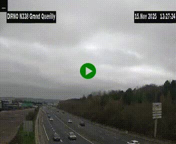 Webcam routière sur N338 à hauteur de Grand-Quevilly en périphérie de Rouen. Vue orientée vers Rouen