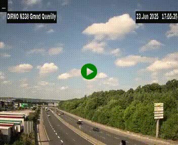 Webcam routière sur N338 à hauteur de Grand-Quevilly en périphérie de Rouen. Vue orientée vers Rouen