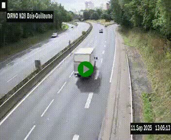 Webcam routière à hauteur de Bois-Guillaume en périphérie de Rouen. Vue orientée vers Rouen