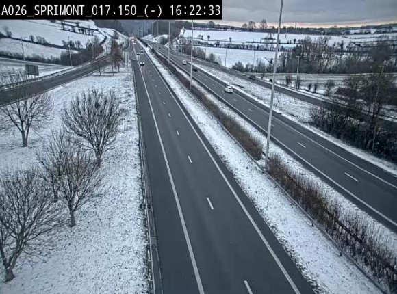 Webcam E25 (A26) à hauteur de Sprimont en direction de Liège et en provenance de Bastogne