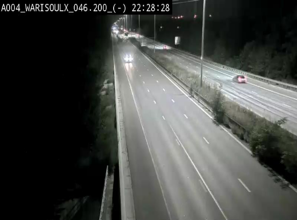 Webcam sur l'E411 à proximité de la jonction avec l'E42 à Warisoulx. Vue orientée vers le nord