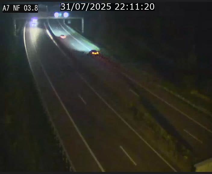 Webcam autoroute A7 au Luxembourg à la sortie du Tunnel Stafelter vers le Nord