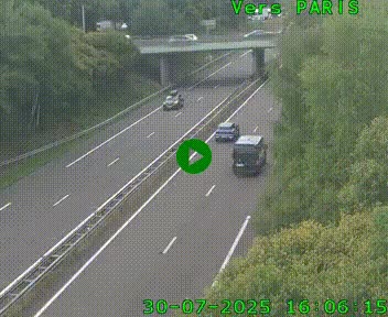 Caméra routière sur l'autoroute A20 au nord de Limoges, à la jonction avec la N520. Vue orientée vers Paris