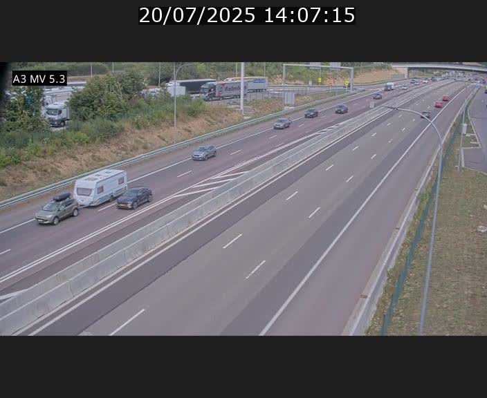 Webcam à l'Aire de Berchem au Luxembourg sur l'A3. Vue orientée vers la France