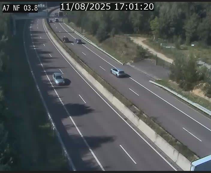 Webcam autoroute A7 au Luxembourg à la sortie du Tunnel Stafelter vers le Nord
