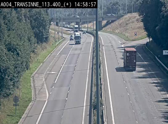 Webcam dans les Ardennes sur l'E411 à hauteur de Transinne. Vue orientée vers le sud de la Belgique