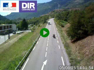 Web cam sur la N90 à Aime, en provenance de Bourg-Saint-Maurice et en direction d'Albertville