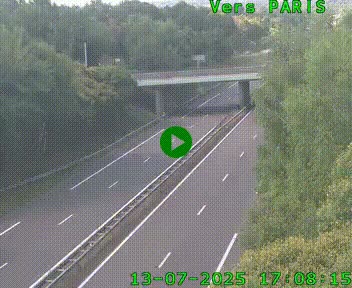 Caméra routière sur l'autoroute A20 au nord de Limoges, à la jonction avec la N520. Vue orientée vers Paris