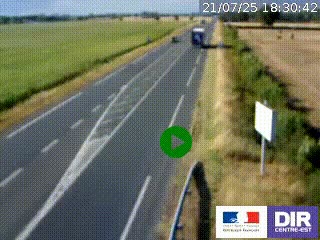 Webcam routière sur la RN7 à hauteur de Toulon-sur-Allier, entre Moulins et Vichy