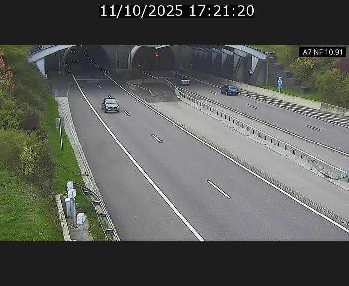 Caméra trafic Luxembourg - A7, Tunnel Gousselerbierg, entrée sud, direction Mersch