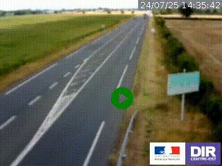 Webcam routière sur la RN7 à hauteur de Toulon-sur-Allier, entre Moulins et Vichy