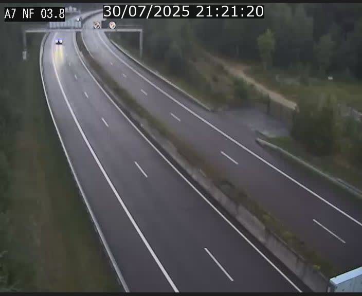 Webcam autoroute A7 au Luxembourg à la sortie du Tunnel Stafelter vers le Nord