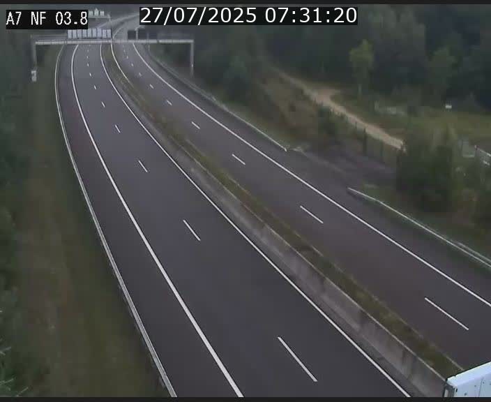 Webcam autoroute A7 au Luxembourg à la sortie du Tunnel Stafelter vers le Nord