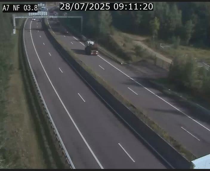 Webcam autoroute A7 au Luxembourg à la sortie du Tunnel Stafelter vers le Nord