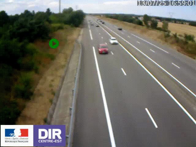 Webcam sur le contournement de Valence, sur la Nationale 7, à la jonction avec la N532, caméra orientée vers Grenoble