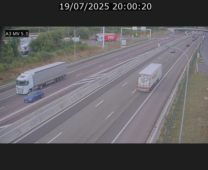 Webcam à l'Aire de Berchem au Luxembourg sur l'A3. Vue orientée vers la France