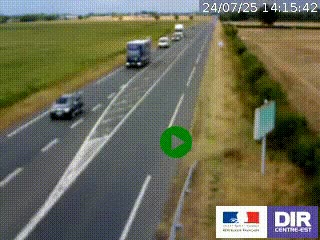 Webcam routière sur la RN7 à hauteur de Toulon-sur-Allier, entre Moulins et Vichy
