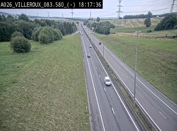 Webcam autoroute A26/E25 à hauteur de Vaux-sur-Sûre, à la jonction avec la N85 en direction de Liège - BK 83.6