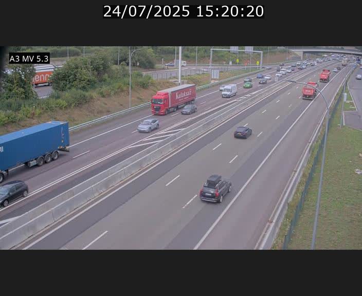 Webcam à l'Aire de Berchem au Luxembourg sur l'A3. Vue orientée vers la France