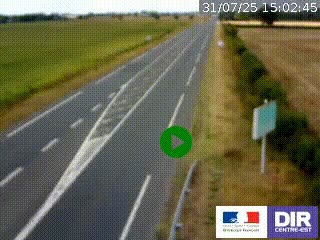 Webcam routière sur la RN7 à hauteur de Toulon-sur-Allier, entre Moulins et Vichy