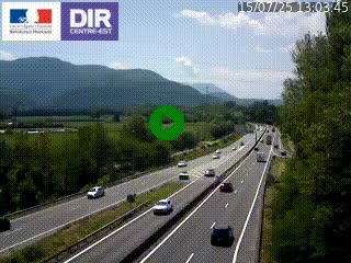 Caméra trafic à Meylan sur la Rocade-Sud de Grenoble en direction d'Aix-en-Provence