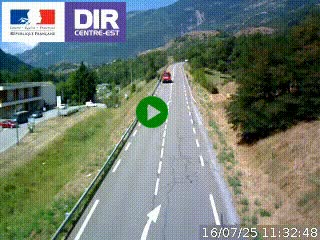 Web cam sur la N90 à Aime, en provenance de Bourg-Saint-Maurice et en direction d'Albertville