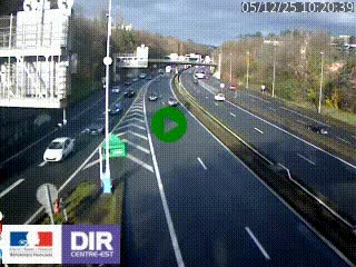 Caméra autoroute sur A6 - Valvert, près de Lyon, en direction de Paris, à hauteur de la sortie 36 Porte du Valvert