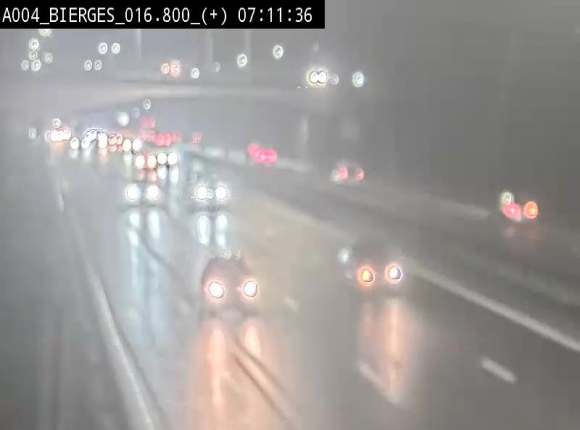 Webcam à Wavre, à hauteur de la sortie 5 Bierges. Vue orientée vers Namur
