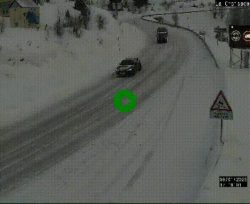Webcam au carrefour de la croisade, à la jonction entre la N22 et la N320, avant le poste de douane franco-andorrane. Webcam à 1790 mètres d'altitude