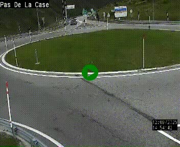 Webcam sur la N22 au niveau du poste frontière entre la France et Andorre à proximité de Pas de la Case à plus de 2000 mètres d'altitude