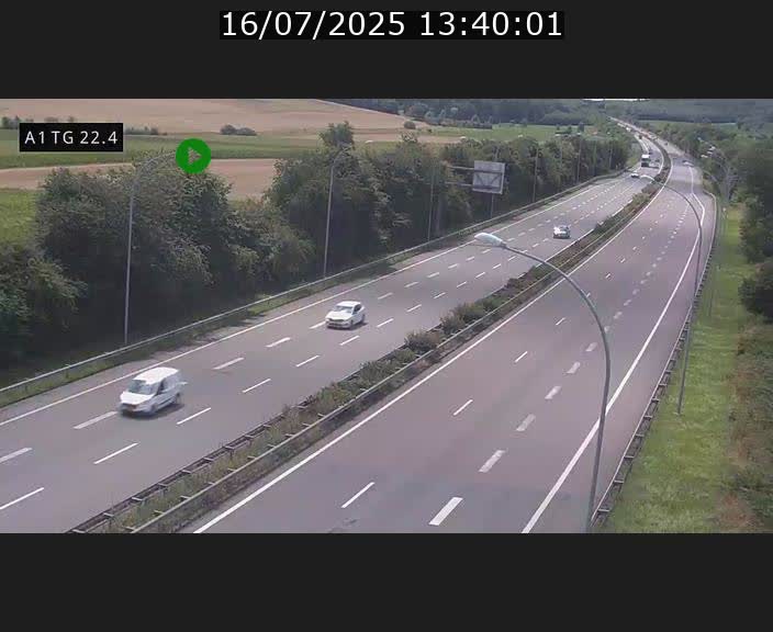 Traffic live webcam Luxembourg Flaxweiler - A1 direction Luxembourg - BK 22.4