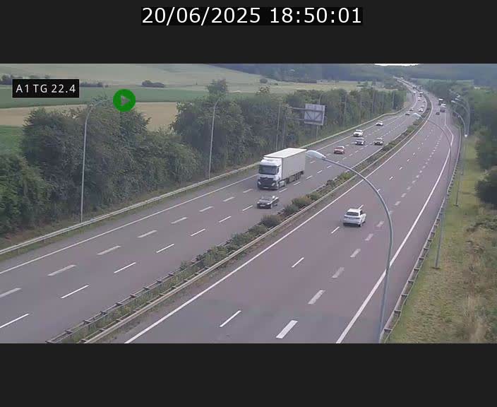 Traffic live webcam Luxembourg Flaxweiler - A1 direction Luxembourg - BK 22.4
