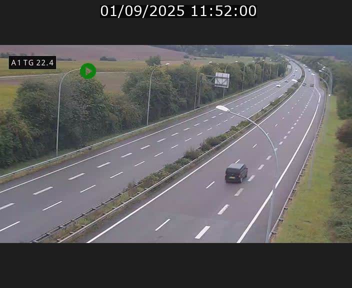 Traffic live webcam Luxembourg Flaxweiler - A1 direction Luxembourg - BK 22.4