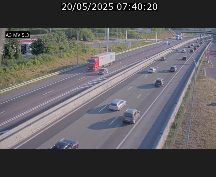 Webcam à l'Aire de Berchem au Luxembourg sur l'A3. Vue orientée vers la France